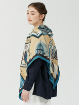 WOOL SILK STOLE HERRINGBONE WEAVE 120 / TIMBLE