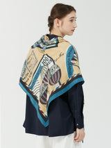 WOOL SILK STOLE HERRINGBONE WEAVE 120 / TIMBLE