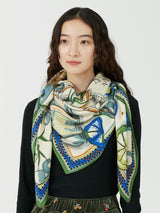 WOOL SILK STOLE HERRINGBONE WEAVE 120 / HOT WINE