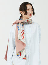 <ウールシルクWマフラー>ボタニックガーデン