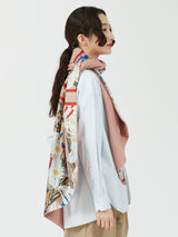 <ウールシルクWマフラー>ボタニックガーデン