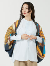 WOOL SILK STOLE HERRINGBONE WEAVE 120 / CRESTBELT