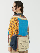 WOOL SILK STOLE HERRINGBONE WEAVE 120 / CRESTBELT