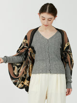 WOOL SILK STOLE HERRINGBONE WEAVE 120 / RIBBON HERNESS