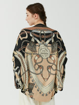 WOOL SILK STOLE HERRINGBONE WEAVE 120 / RIBBON HERNESS