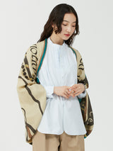 WOOL SILK STOLE HERRINGBONE WEAVE 120 / POETIC