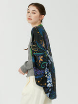 WOOL SILK STOLE HERRINGBONE WEAVE 120 / FLOSIS