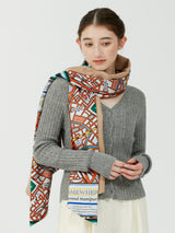 WOOL SILK W MUFFLER / SOMEWHERE