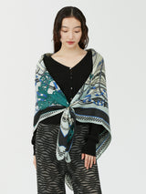 WOOL SILK STOLE HERRINGBONE WEAVE 120 / RIBBON HERNESS