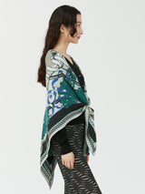 WOOL SILK STOLE HERRINGBONE WEAVE 120 / RIBBON HERNESS