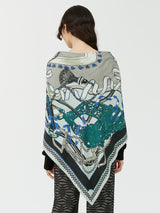 WOOL SILK STOLE HERRINGBONE WEAVE 120 / RIBBON HERNESS