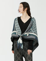 WOOL SILK STOLE HERRINGBONE WEAVE 120 / CRESTBELT