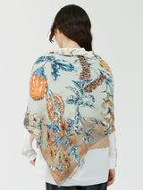 <ウールシルクストールヘリンボーン織120>オランジュリーガーデン