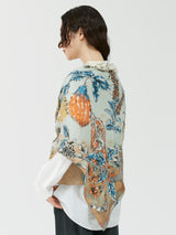 <ウールシルクストールヘリンボーン織120>オランジュリーガーデン