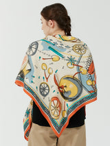 WOOL SILK STOLE HERRINGBONE WEAVE 120 / HOT WINE