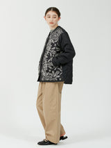 <ミリタリーVネックロングジャケット>リバーシブル カレイドバンダナ