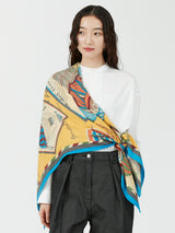 WOOL SILK STOLE HERRINGBONE WEAVE 120 / TIMBLE