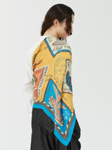 WOOL SILK STOLE HERRINGBONE WEAVE 120 / TIMBLE