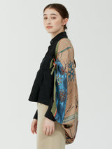 WOOL SILK STOLE HERRINGBONE WEAVE 120 / HYGGE