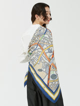 WOOL SILK STOLE HERRINGBONE WEAVE 120 / SOMEWHERE