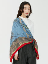 WOOL SILK STOLE HERRINGBONE WEAVE 120 / HYGGE