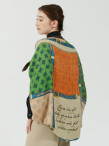 WOOL SILK STOLE HERRINGBONE WEAVE 120 / CRESTBELT