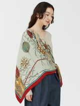 WOOL SILK STOLE HERRINGBONE WEAVE 120 / HYGGE