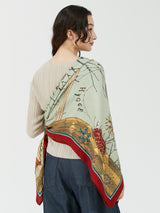 WOOL SILK STOLE HERRINGBONE WEAVE 120 / HYGGE