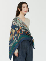 WOOL SILK STOLE HERRINGBONE WEAVE 120 / RIBBON HERNESS