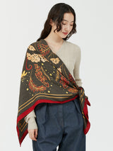 WOOL SILK STOLE HERRINGBONE WEAVE 120 / FLOSIS