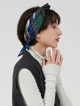 <シルクスカーフ65>ミックスドット5