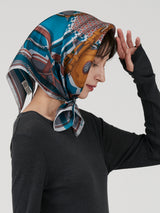 <シルクスカーフ65>コラージュジョッキー