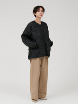 <キルティングミリタリーロングジャケット>アブストラクト