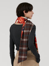 <ウールシルクWマフラー>コラージュローズ