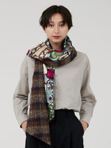 FEATHER SILK W MUFFLER / COLLAGE HARVEST FESTIVAL