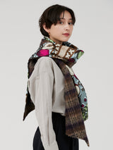 FEATHER SILK W MUFFLER / COLLAGE HARVEST FESTIVAL