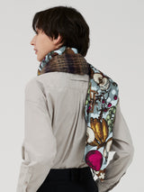 FEATHER SILK W MUFFLER / COLLAGE HARVEST FESTIVAL