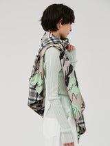 WOOL SILK W MUFFLER / ANIMAL