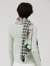 WOOL SILK W MUFFLER / ANIMAL