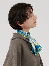 <シルクスカーフ65>コラージュローズ