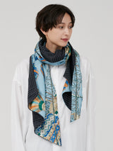 WOOL SILK W MUFFLER / BALLOON SKY