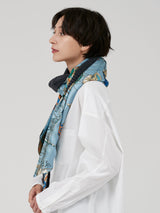 WOOL SILK W MUFFLER / BALLOON SKY