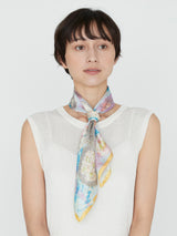 <シルクスカーフ65>コラージュジャングルフルーツ