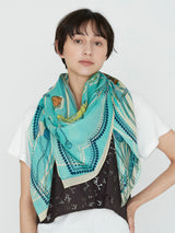 <コットンシルクストール120>コラージュブルーム