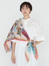 COTTON SILK STOLE 120 / COLLEGE AUTUMN GARDEN