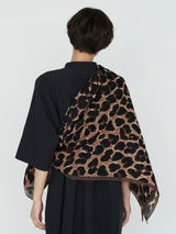 <コットンシルクストール120>レオパードベグ