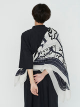 COTTON SILK STOLE 120 / INVERSION FISH