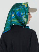 <シルクスカーフ65>コラージュブルーム