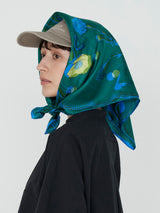 <シルクスカーフ65>コラージュブルーム