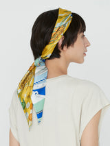 <ダイヤ型スカーフ>コラージュブルーム